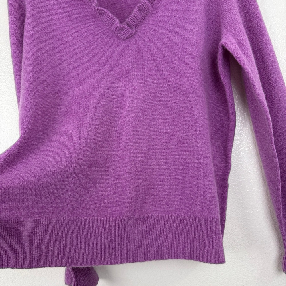 Sundance Sweater Womens Medium Purple Gisella Ruffle Neck Bell Cuff Long Sleeve - Picture 3 of 9